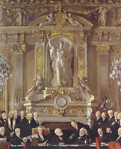 Sir William Orpen A Peace Conference at the Zuai d Orsay china oil painting image